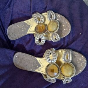 Elegant Women's Sandals with Gemstone Accents